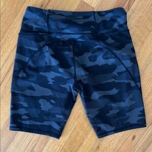 Sweaty Betty Black and Gray Camo Bike Shorts